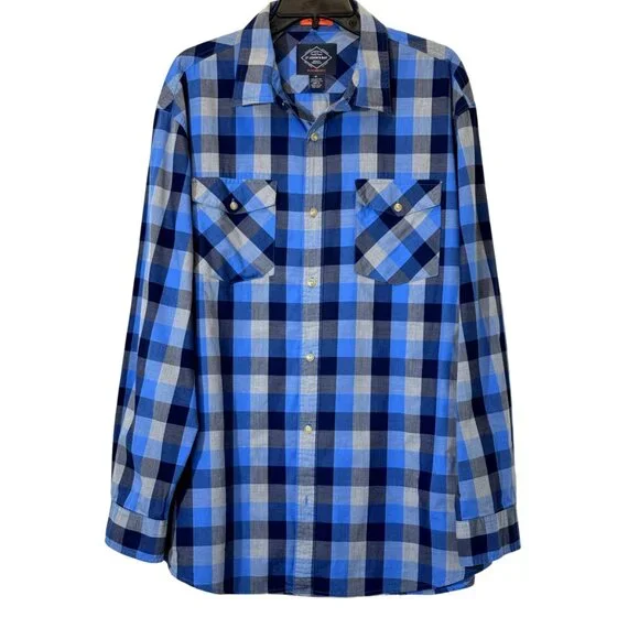 Men's Blue | Black Plaid Shirt Size XL - Picture 1 of 4